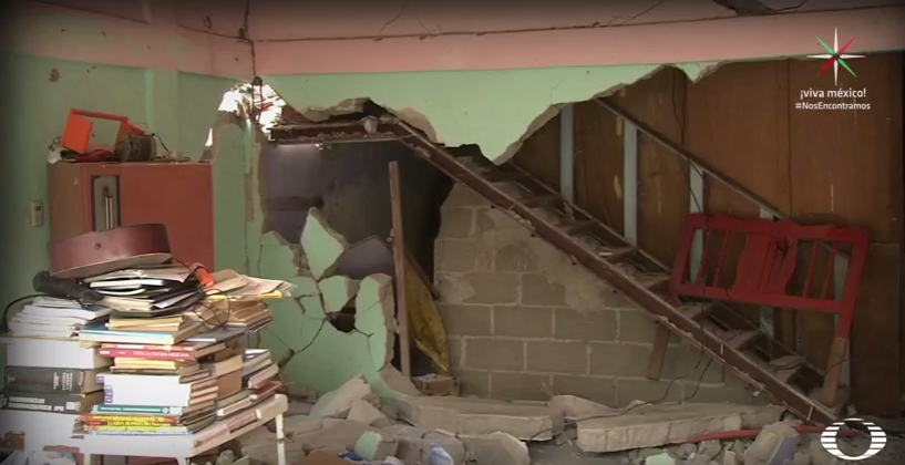 Casa afectada tras sismo en Paredón, Chiapas