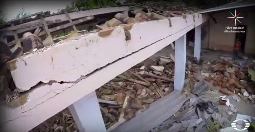 Casa afectada tras sismo en Paredón, Chiapas 