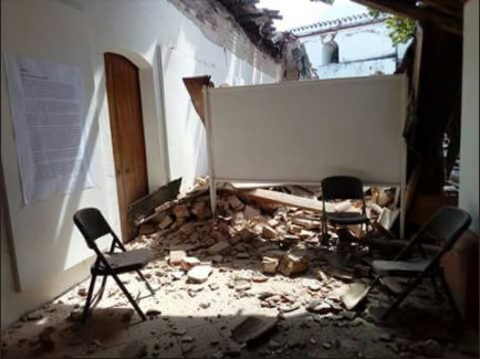 casa de cultura de juchitan queda dañada por sismo