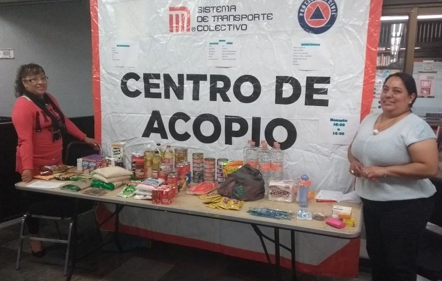 Metro concluye colecta de víveres para población afectada por sismo