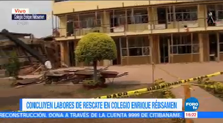 Concluyen Labores Rescate Colegio Rébsamen