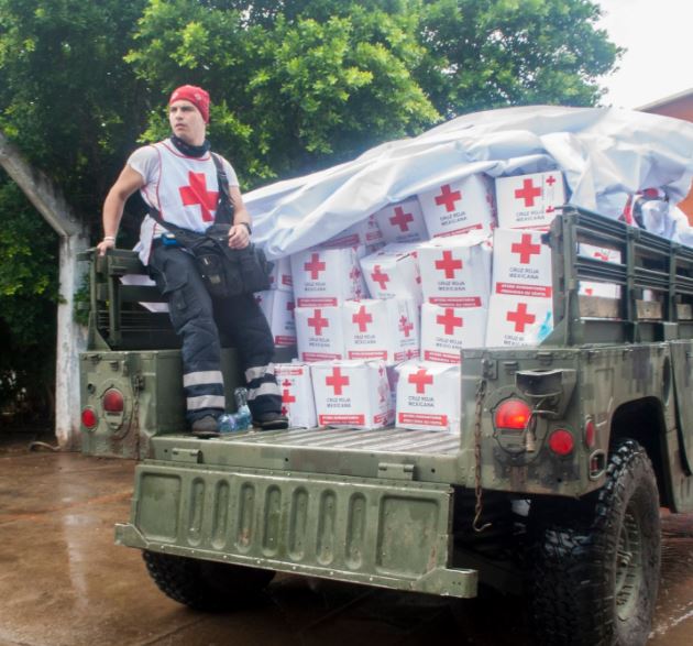 Cruz Roja Mexicana entrega viveres en chiapas y oaxaca