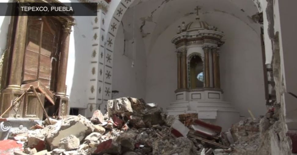 iglesias estan dañadas por sismo en puebla y morelos