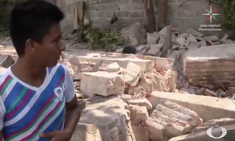 Johnathan García, damnificado del sismo en Juchitán, Oaxaca 