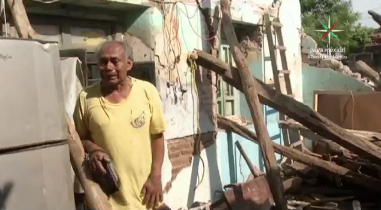Vicente Gómez, damnificado del sismo en Juchitán, Oaxaca 