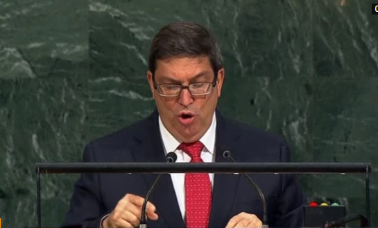 El canciller cubano, Bruno Rodríguez, en la ONU.
