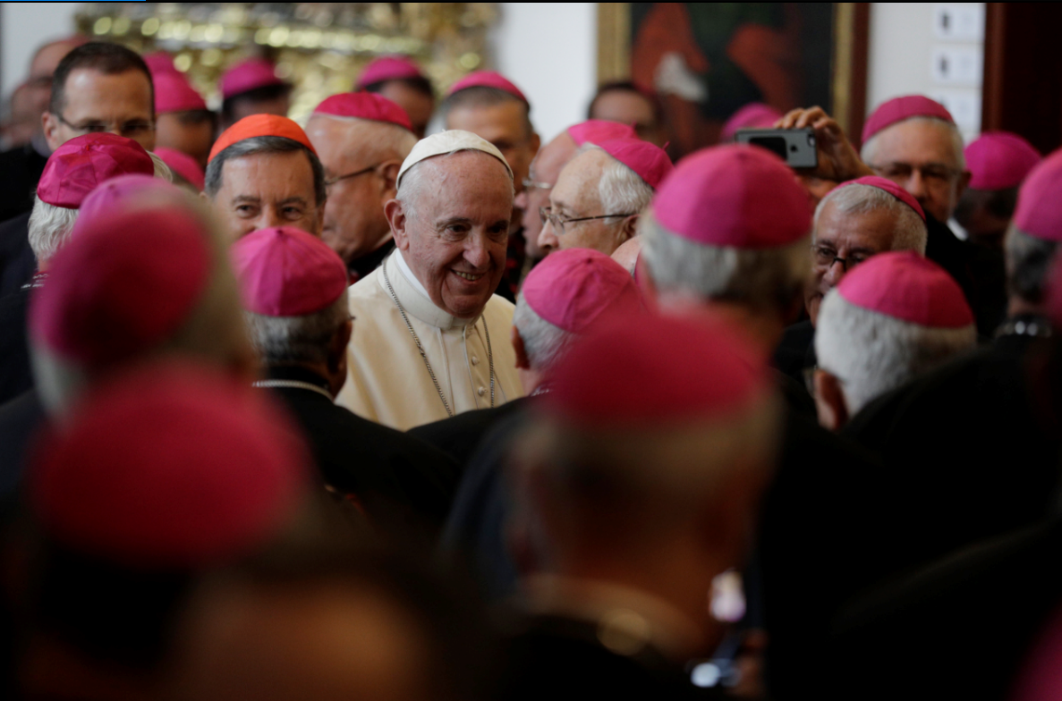 El papa Francisco se reúne con obispos colombianos en Bogota