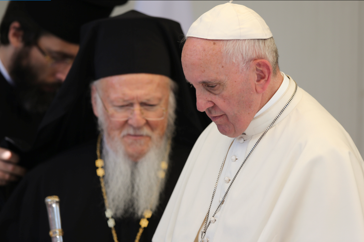 El patriarca ortodoxo de Constantinopla, Bartolomé, y el papa Francisco