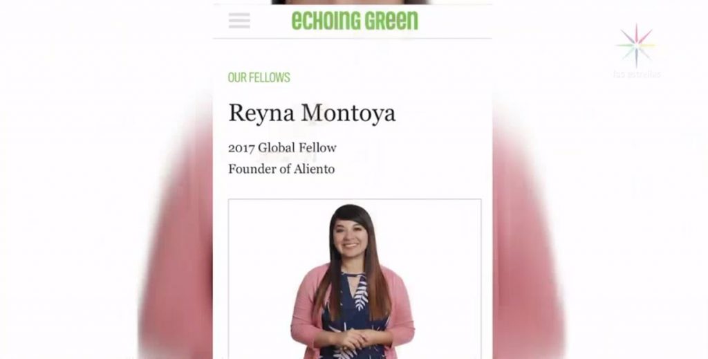 Reyna Montoya recibió este año un reconocimiento de Echoing Green