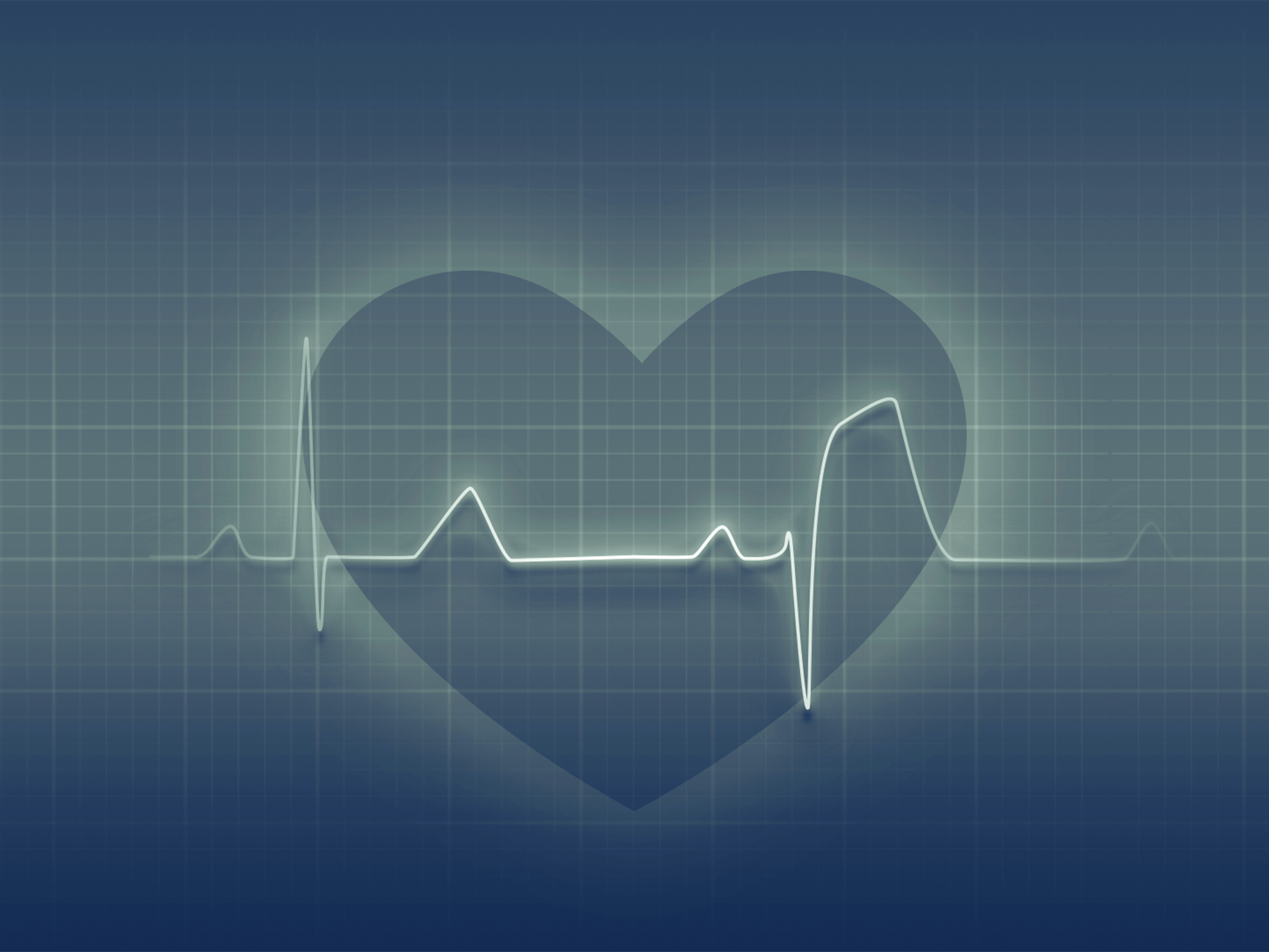 Gráfica de un corazón con linea de electrocardiograma