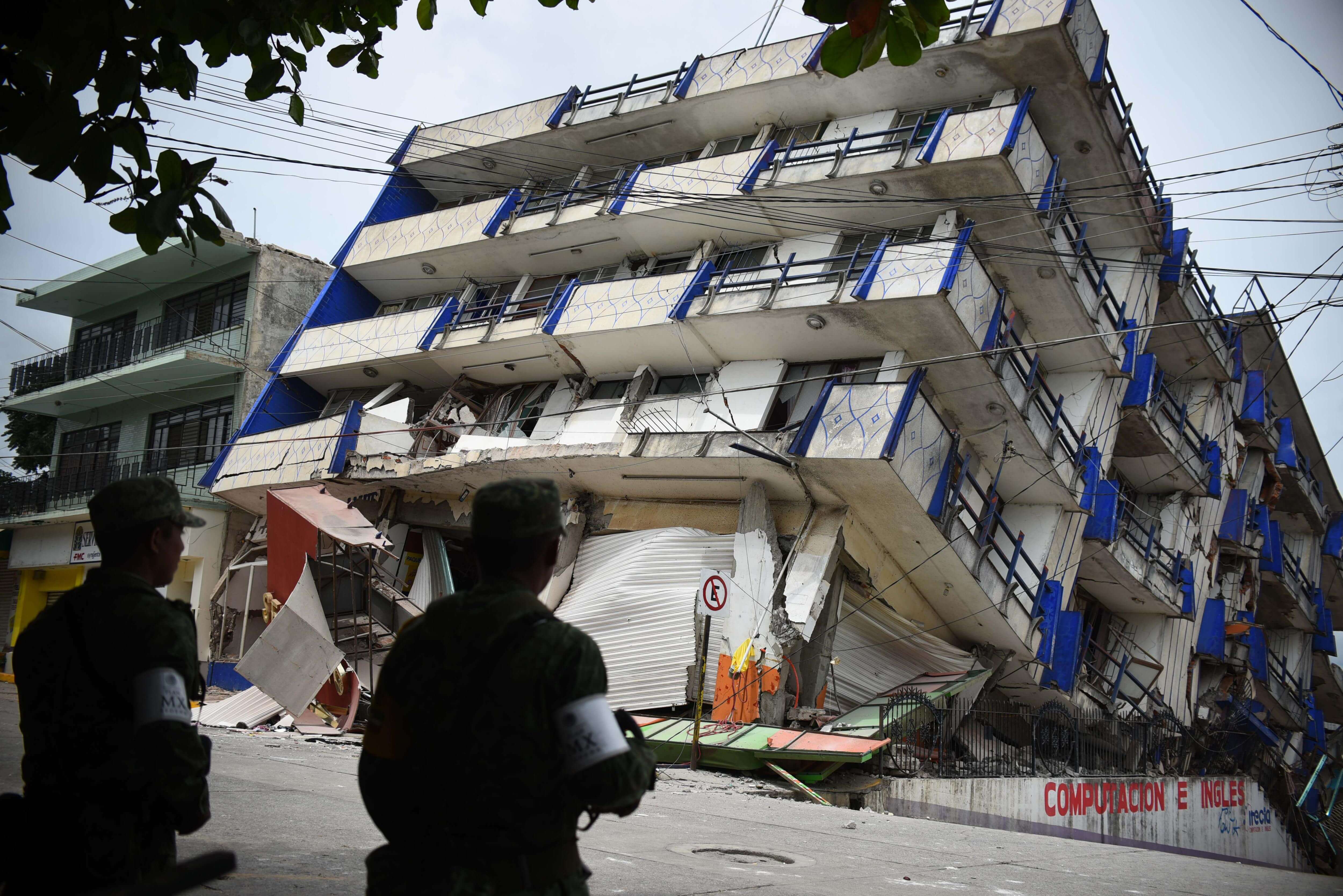 Hotel Ane Centro, afectado por sismo en Matías Romero, Oaxaca