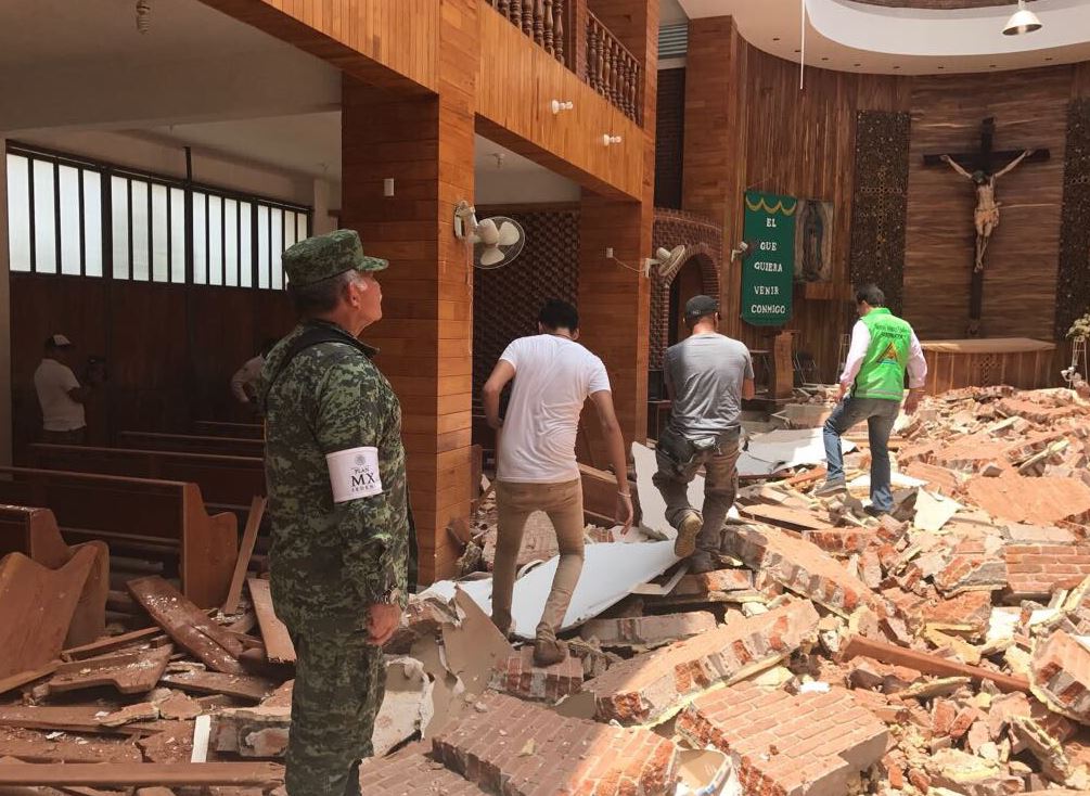 Sismo deja daños en monumentos históricos e iglesias en Chiapas