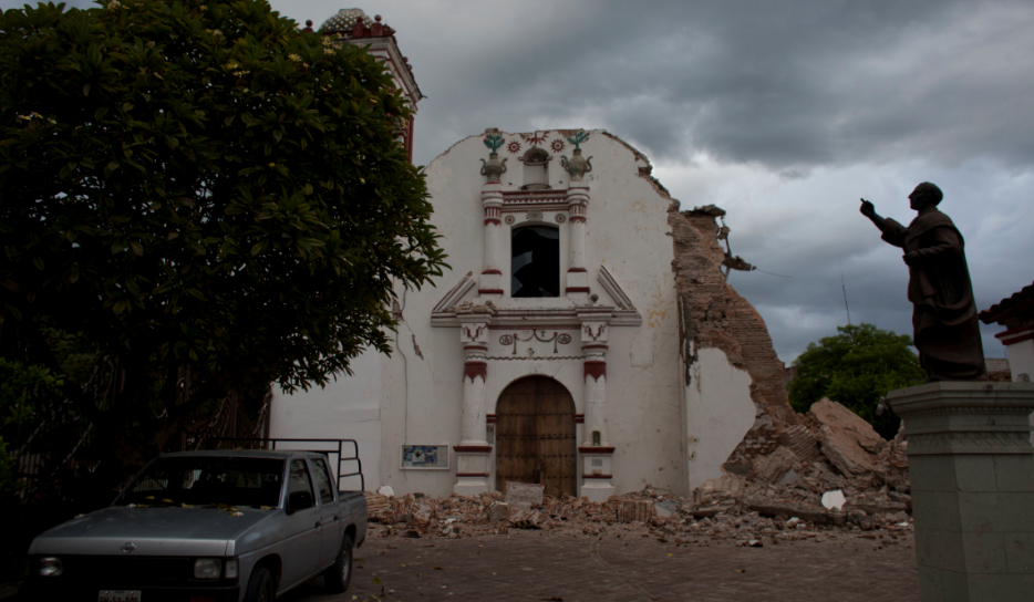 Iglesia de San Vicente en Juchitán, Oaxaca, afectada tras sismo