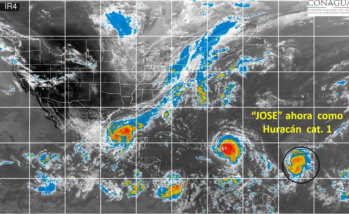 Tormenta tropical Jose evoluciona huracan categoria 1