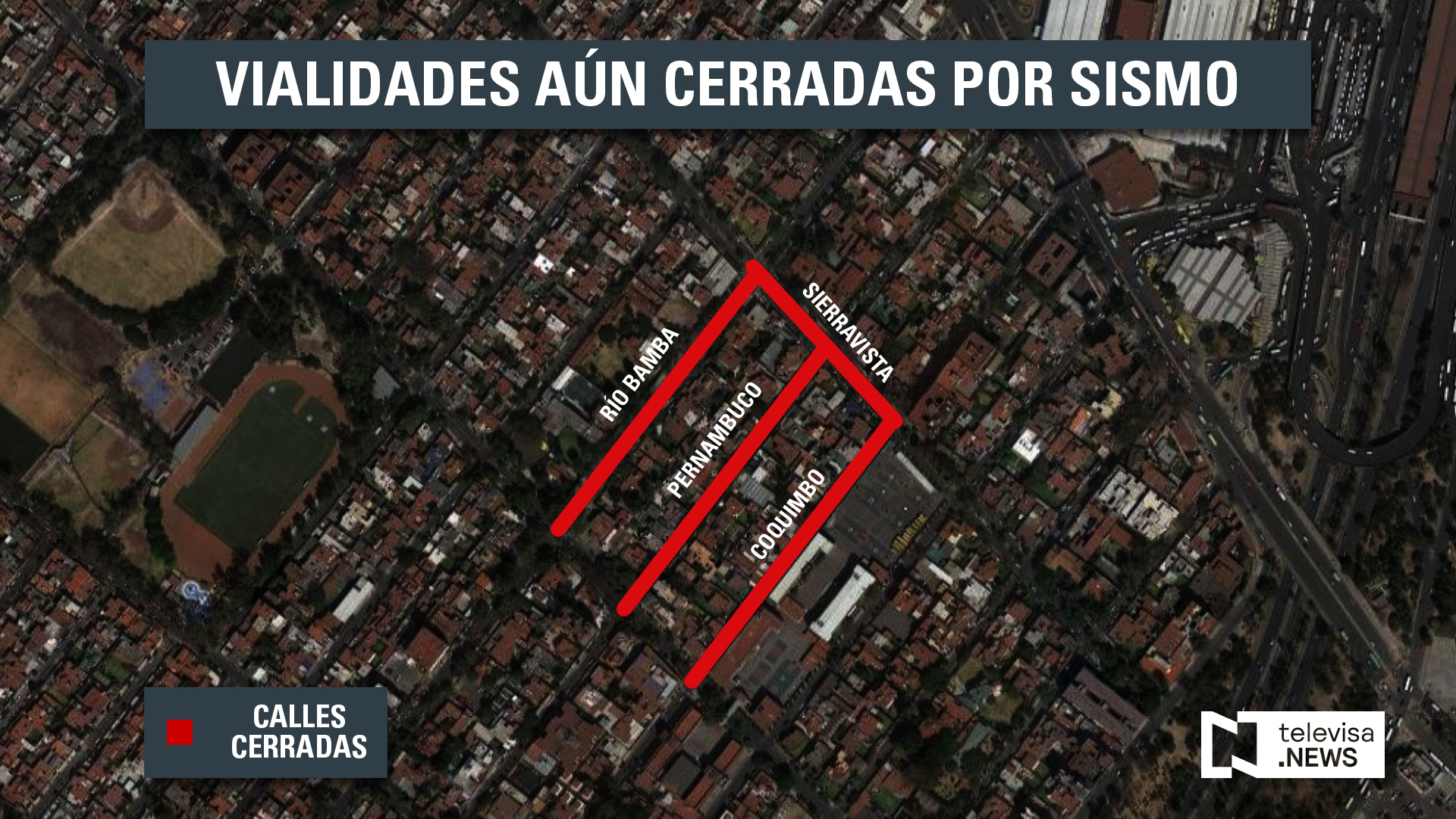 Mapa de cierres viales en Lindavista por rescates tras sismo CDMX 