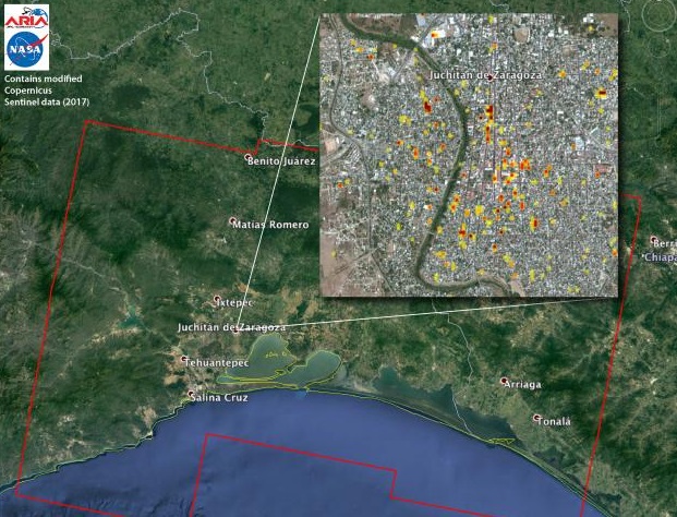 NASA entrega a México mapa satelital de zonas dañadas por sismo