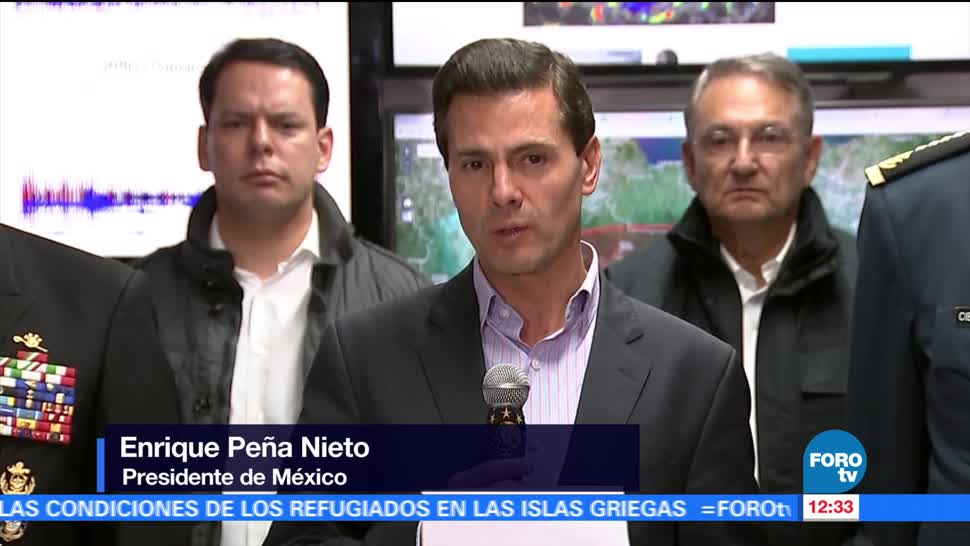 Peña Nieto acude al Cenapred para informar sobre el sismo en Chiapas