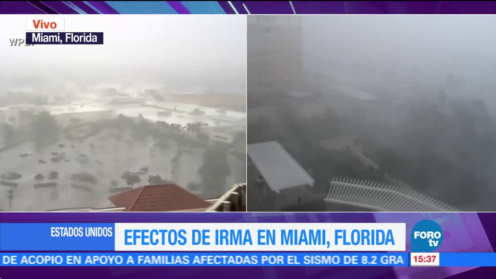 Ráfagas Viento Miami Intensifican Ciudad De Miami Florida