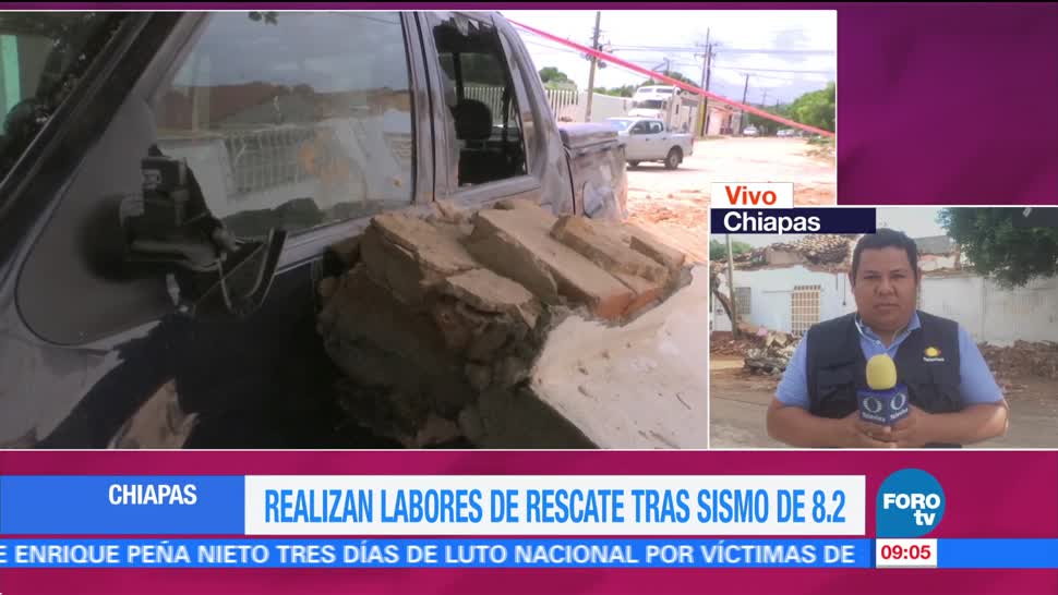 Realizan Labores Rescates Chiapas Sismo 8.2