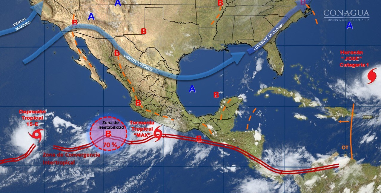 Tres sistemas tropicales se forman en el Pacífico mexicano