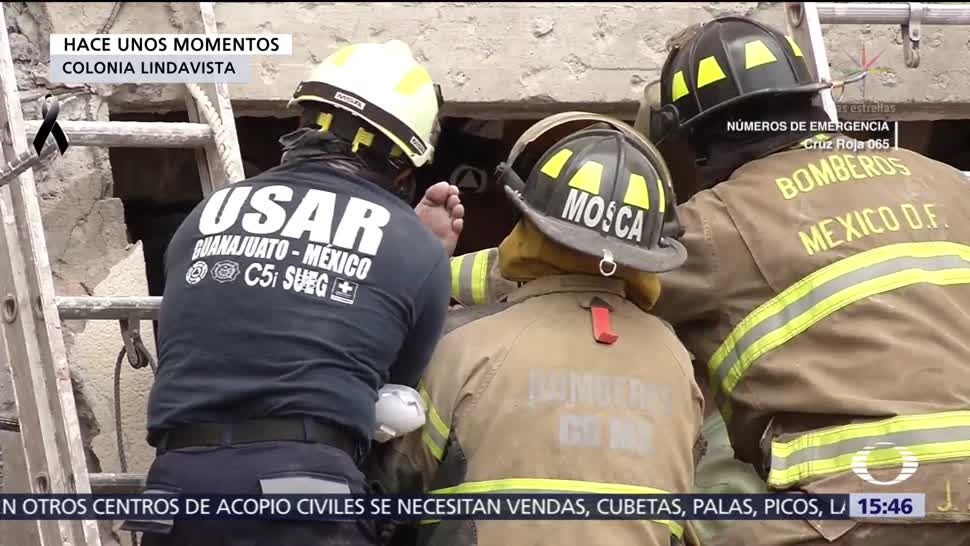 Trasladan Hospital Magdalena Salinas Hombre Rescatado Edificio Colapsó Lindavista