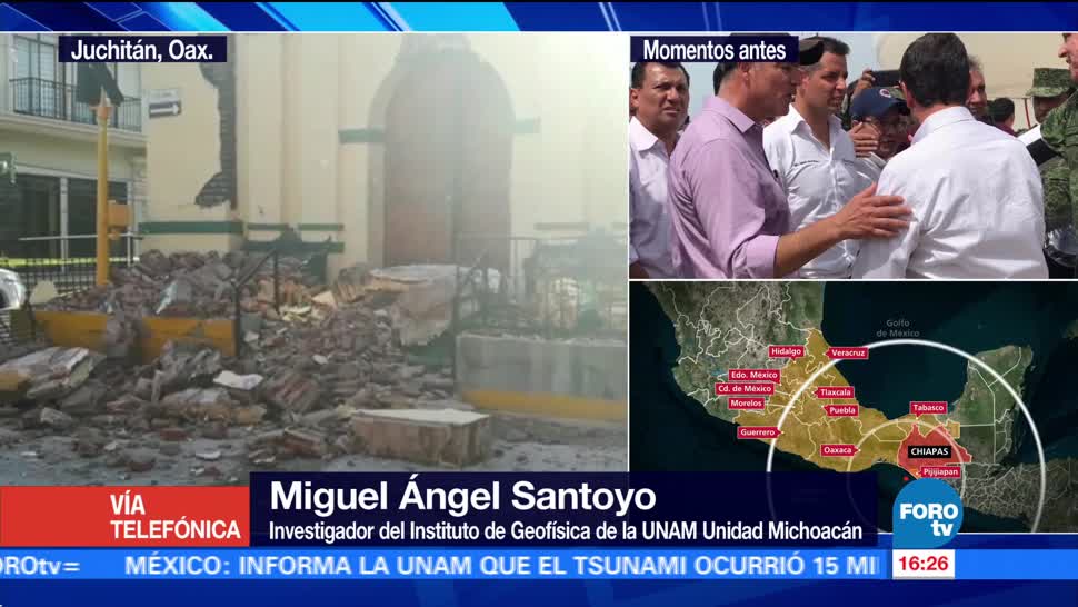 UNAM explica cómo se originó el sismo de 8.2