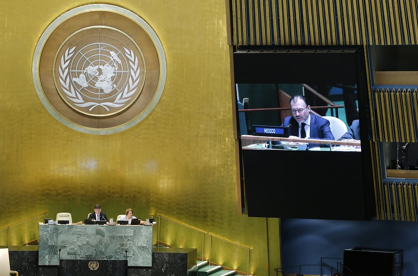 Videgaray informa en ONU que ayuda internacional está en camino tras sismo