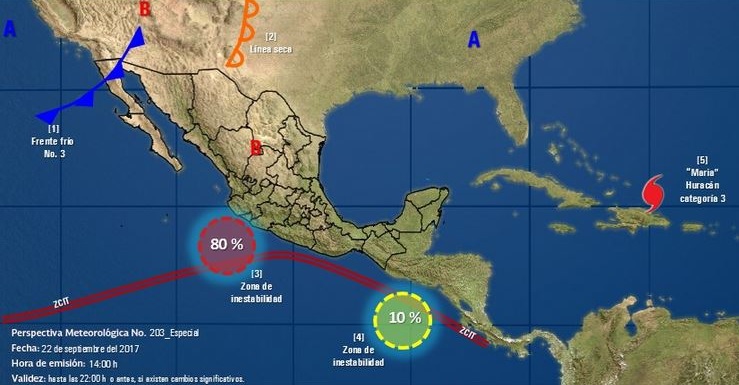 Alerta preventiva en Colima por zona de inestabilidad