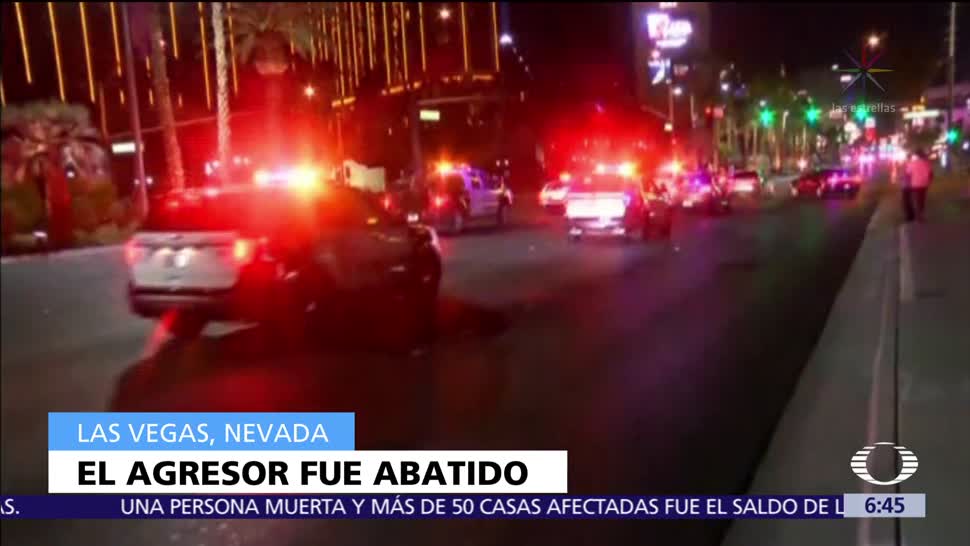 Suman 50 muertos y 20 heridos por tiroteo en Las Vegas