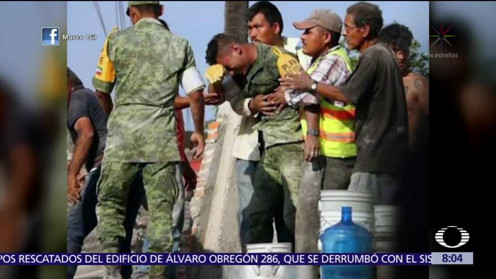 Llanto de soldado en Morelos, imagen viral del sismo 19-S