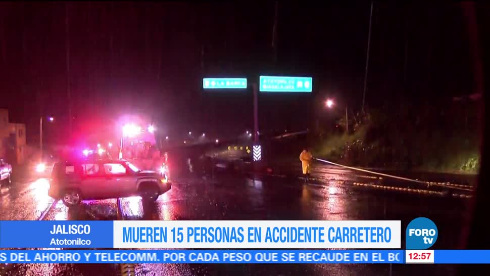 Mueren 15 personas en accidente carretero en Jalisco