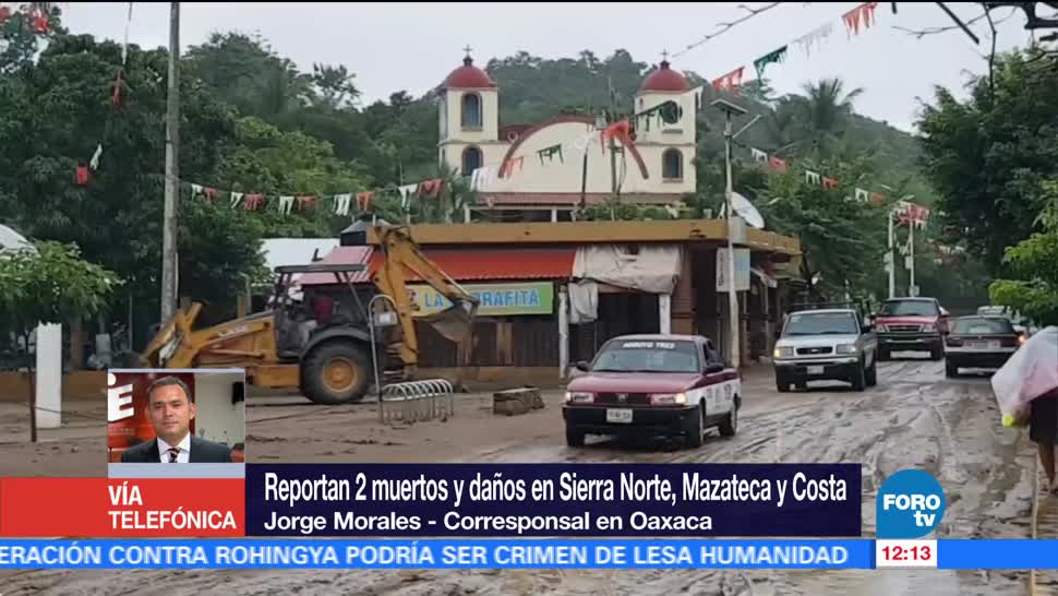 Reportan dos muertos en Oaxaca por lluvias de la tormenta 'Ramón'