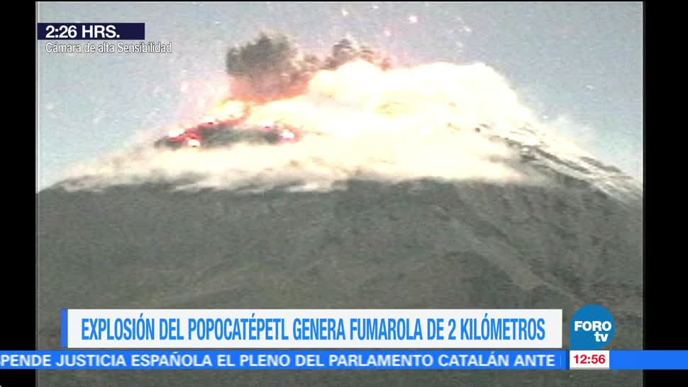 Se registra explosión del volcán Popocatépetl; lanza ceniza a Morelos