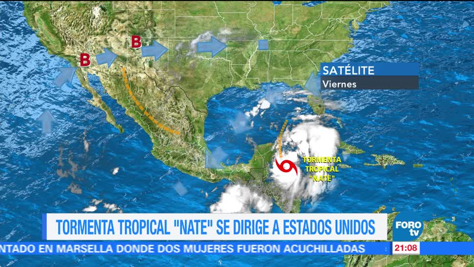 Tormenta tropical ‘Nate’ no tocará tierra en México