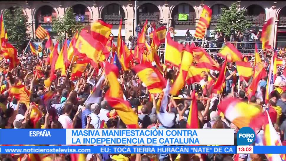 Masiva manifestación contra la independencia de Cataluña