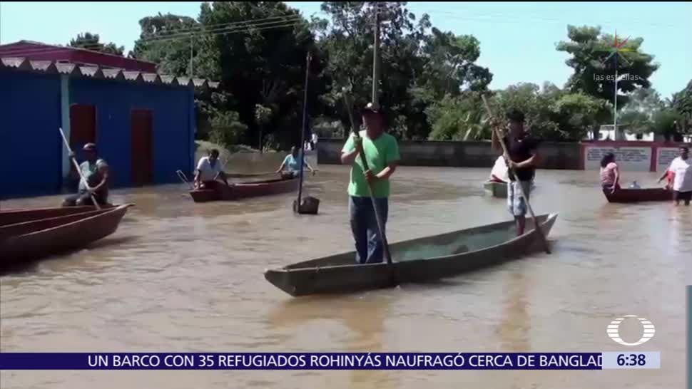 Se inundan 12 comunidades de Veracruz por crecida del río Coatzacoalcos
