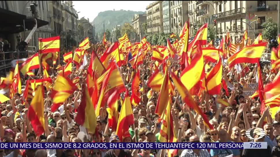 Barcelona es centro de las protestas contra la independencia de Cataluña