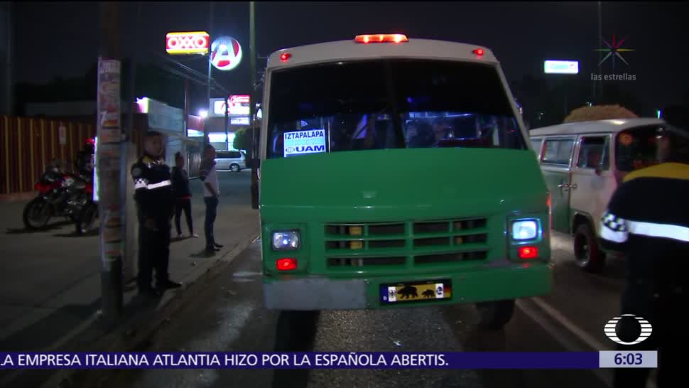 Realizan operativo en transporte público de Iztapalapa