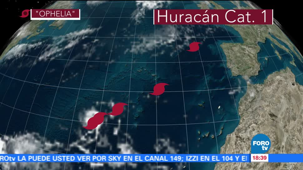 Tormenta Ofelia se convierte en huracán rumbo a PortugalTormenta Ofelia se convierte en huracán rumbo a Portugal