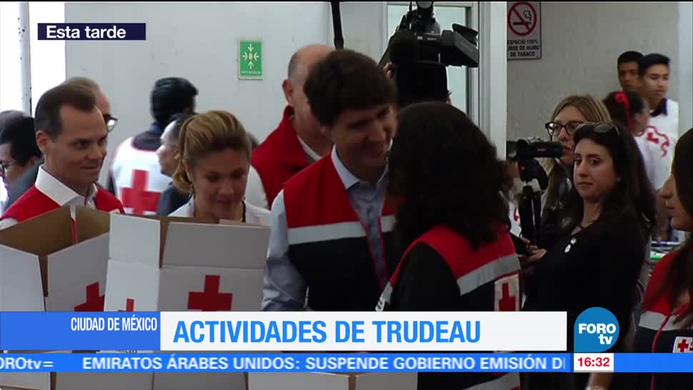 Justin Trudeau visita la Cruz Roja Mexicana