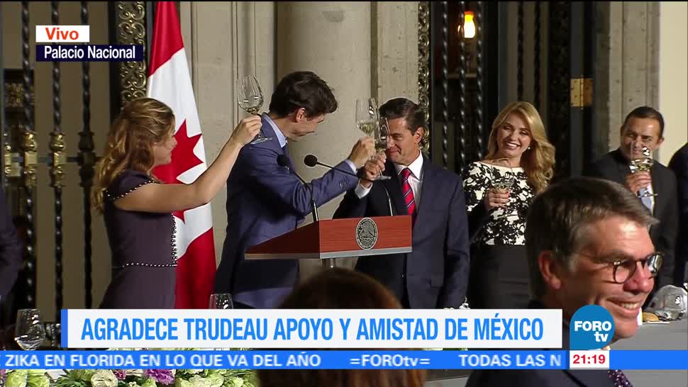 Cena en Palacio Nacional en honor a Trudeau