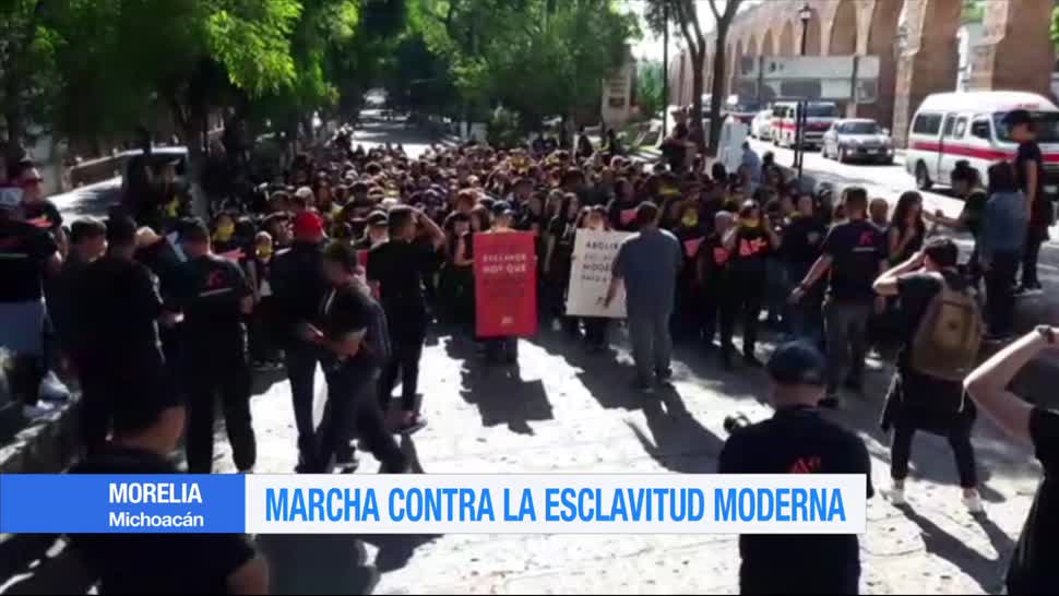 Realizan marchan en Michoacán contra la esclavitud