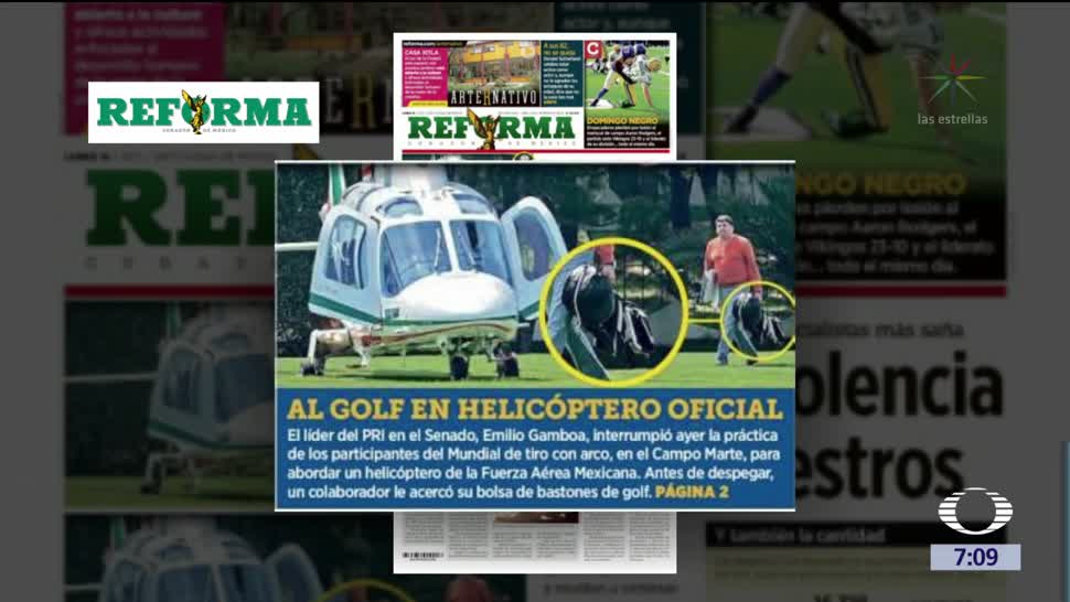 Reforma expone a Emilio Gamboa por uso de helicóptero del Estado Mayor