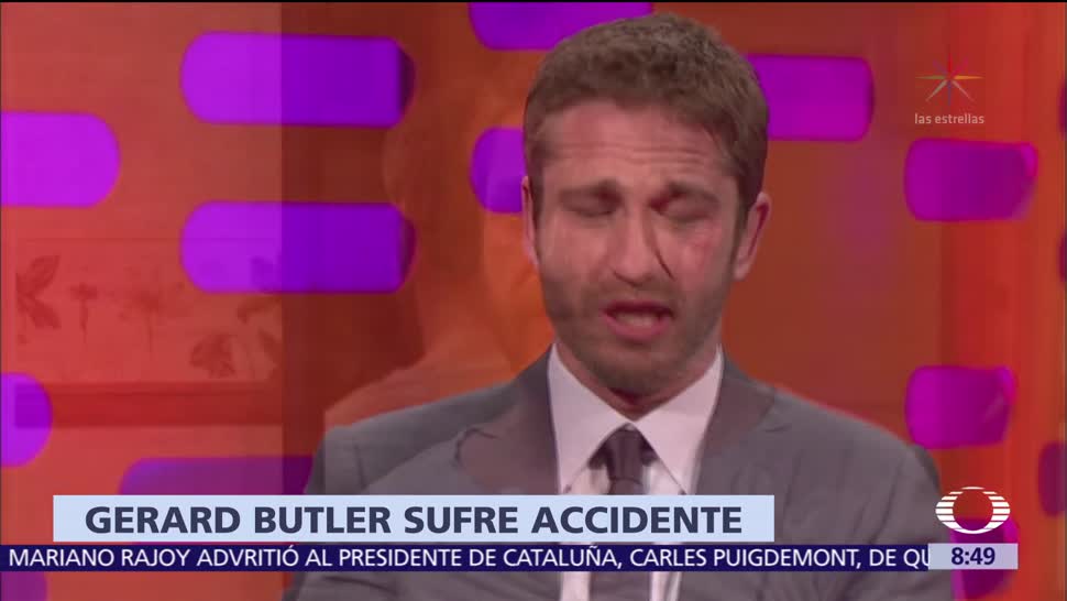 El actor Gerard Blutler sufre accidente en motocicleta