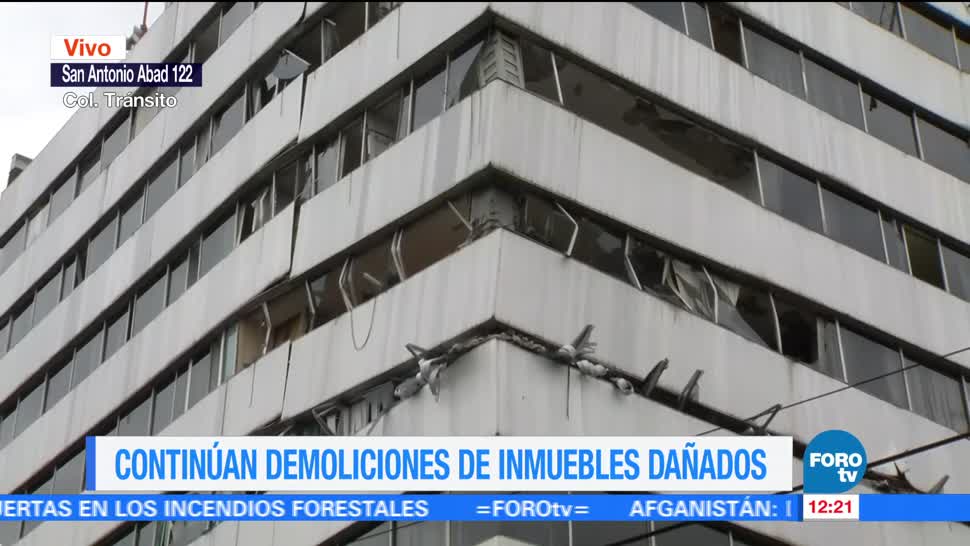 Avanza demolición en edificio afectado en San Antonio Abad 122 tras sismo