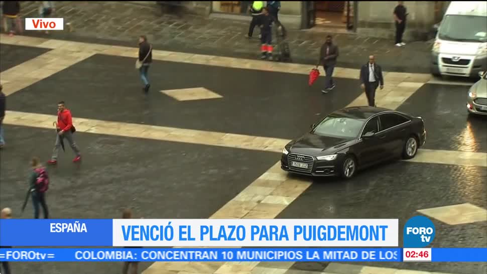 Vence plazo para que Puigdemont responda sobre independencia de Cataluña