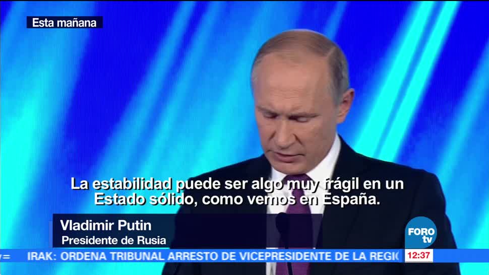 Vladimir Putin se pronuncia sobre la crisis política en Cataluña