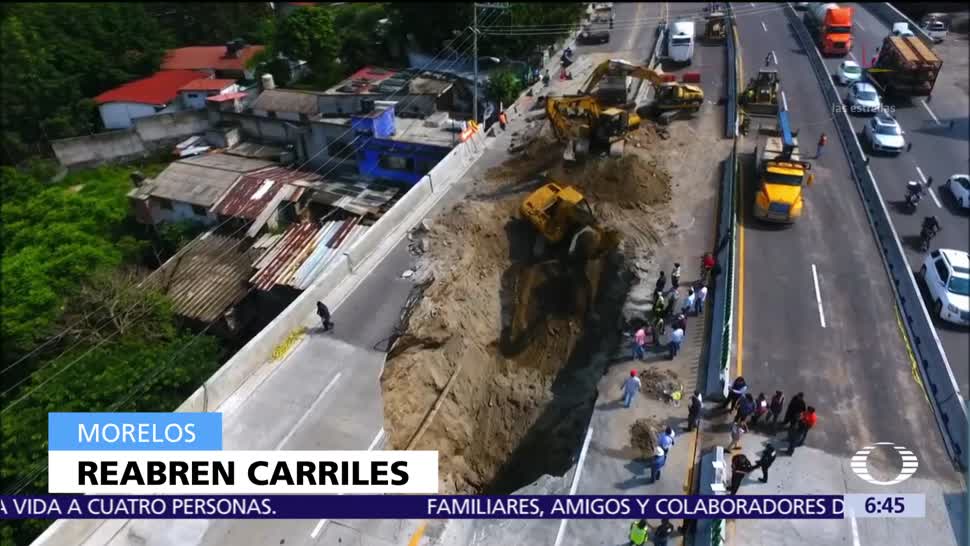Reabren dos carriles del Paso Express de Cuernavaca, Morelos