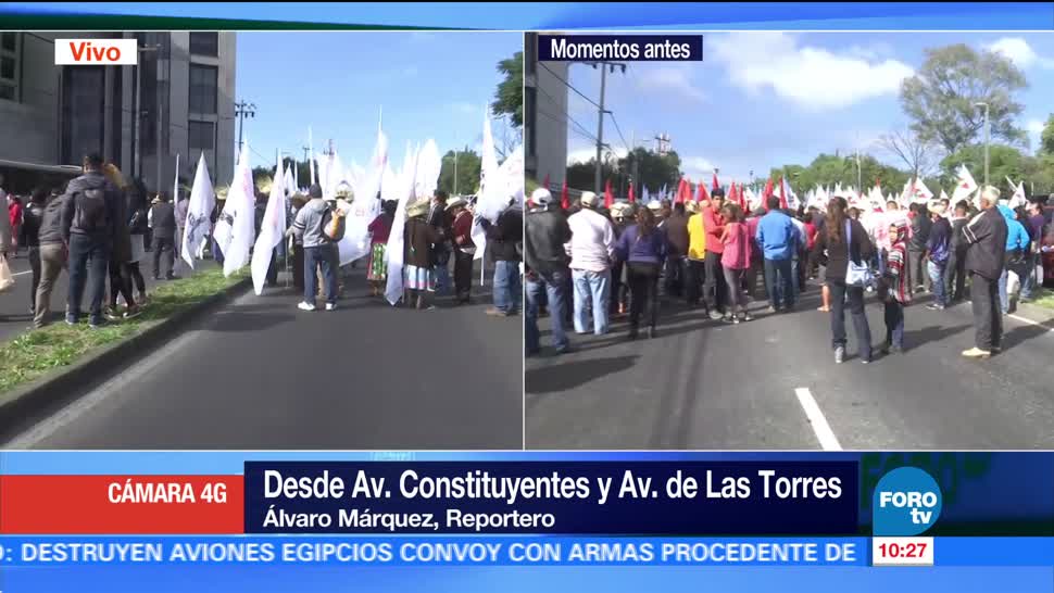 Manifestantes bloquean avenida Constituyentes, CDMX