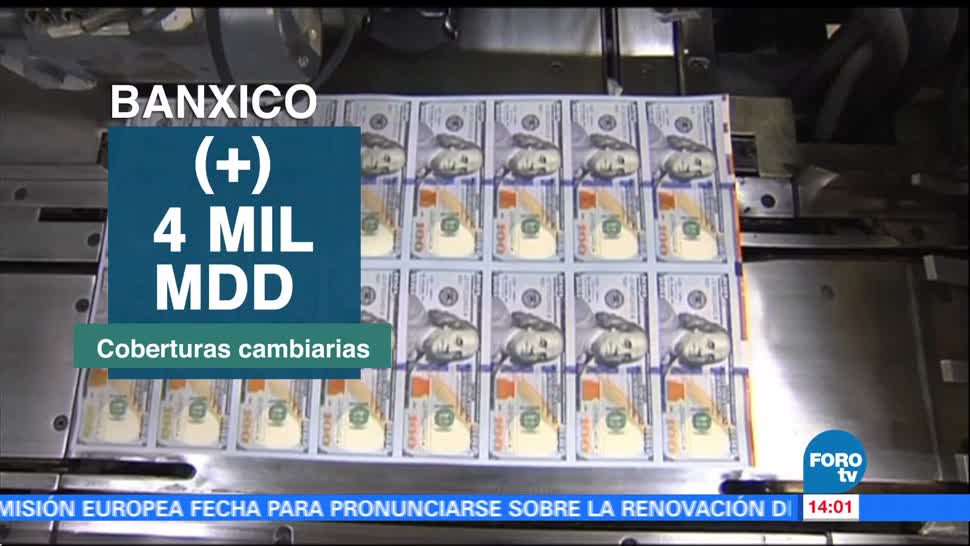 Banco de México aumenta el monto de coberturas cambiarias